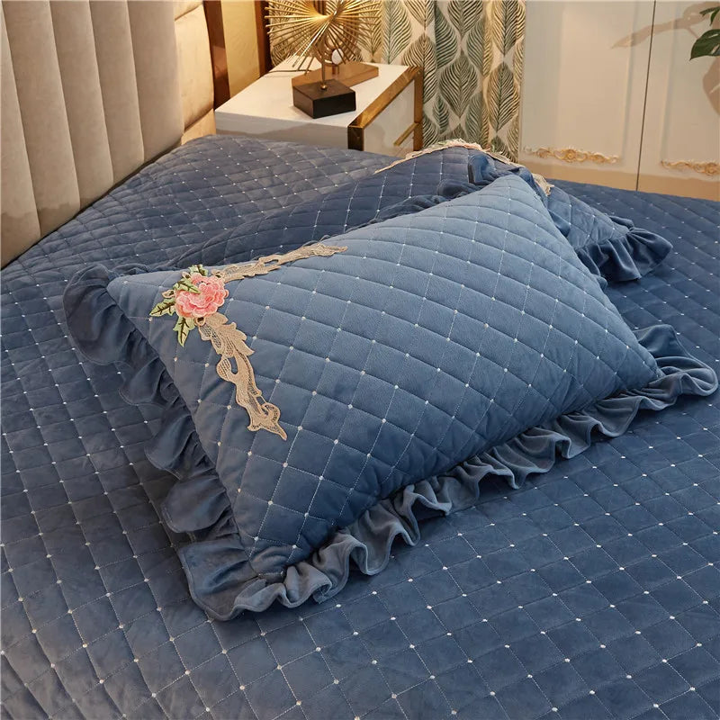 THL1154 - Juego de cama acolchado con funda de edredón y estampado floral de lujo: ultra suave y elegante