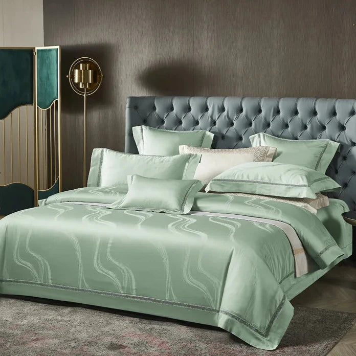 THL1081 Vintage Jacquard Egyptian Cotton Bedding Set Classic and Luxurious