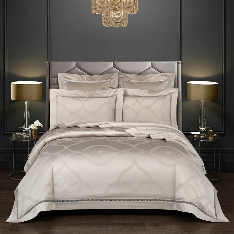 THL1080 Vintage Jacquard Egyptian Cotton Bedding Set Classic and Luxurious