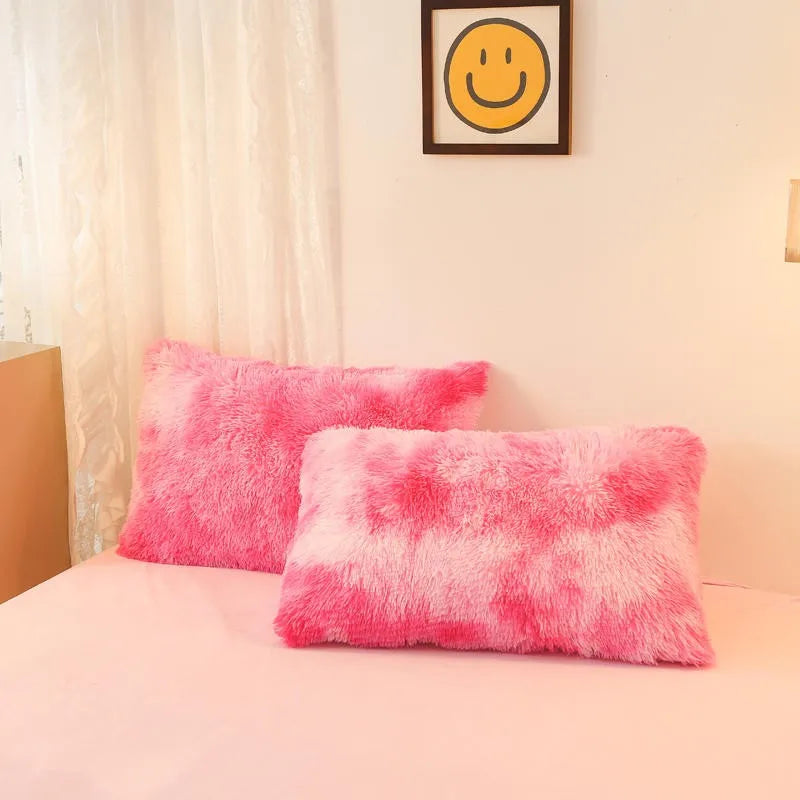 THL1033 Gradient Color Cozy Plush Shaggy Duvet Cover Bedding Sets