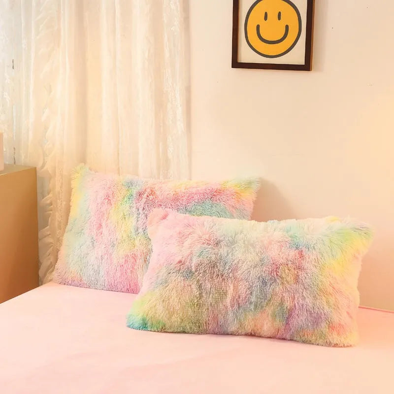 THL1033 Gradient Color Cozy Plush Shaggy Duvet Cover Bedding Sets