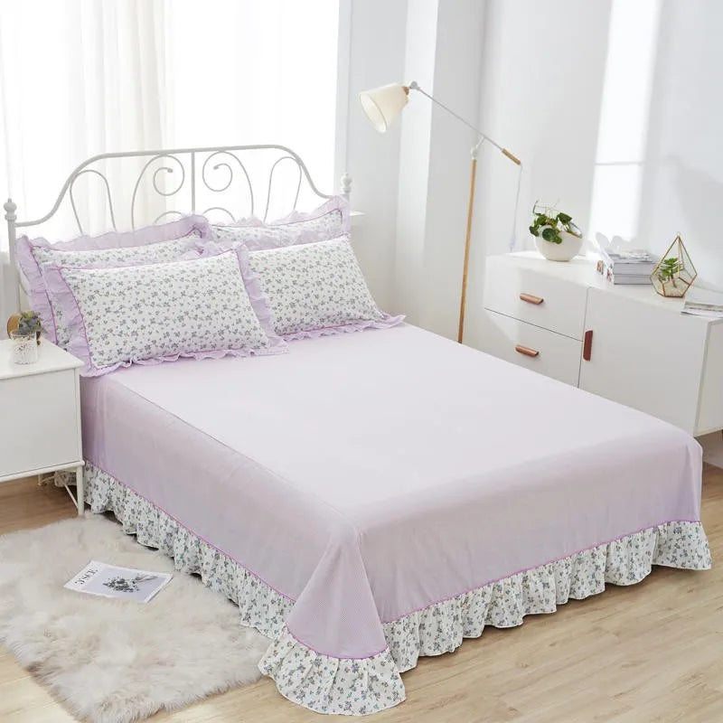 THL1116 100% Cotton, Soft and Cozy Blooming Spring Elegant Floral French Country Style Patchwork Bedding Set