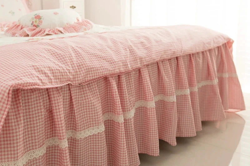 THL1102 Juego de cama floral de rosas 100 % algodón, colección para dormitorio de niña