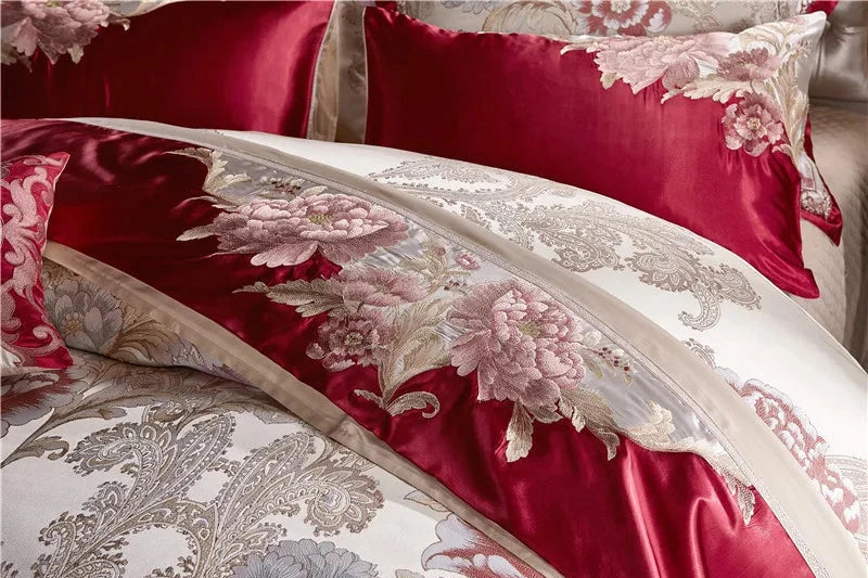 THL1055 Luxury Chic Satin Cotton Bedding Set Elegant and Sophisticated for Ultimate Comfort