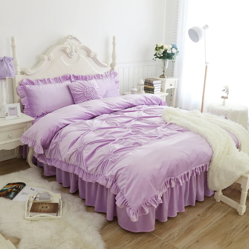 THL1090 Luxury Handcrafted Fleece Bedding Set Designed for Winter Comfort