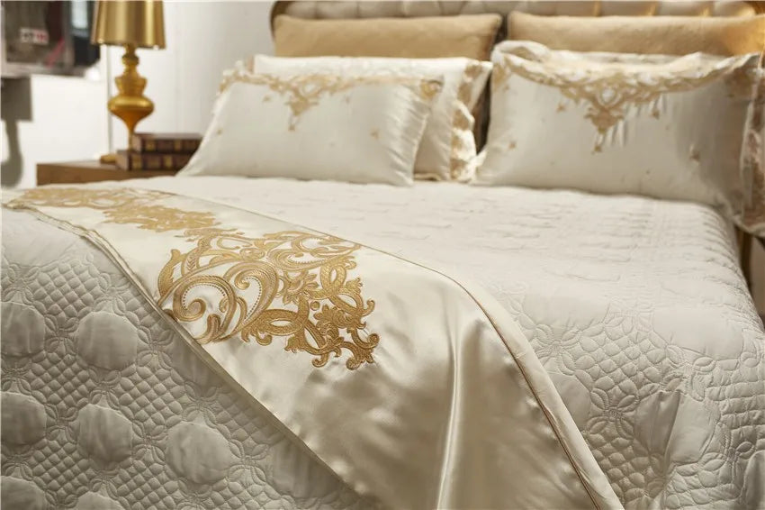 THL1055 Luxury Chic Satin Cotton Bedding Set Elegant and Sophisticated for Ultimate Comfort