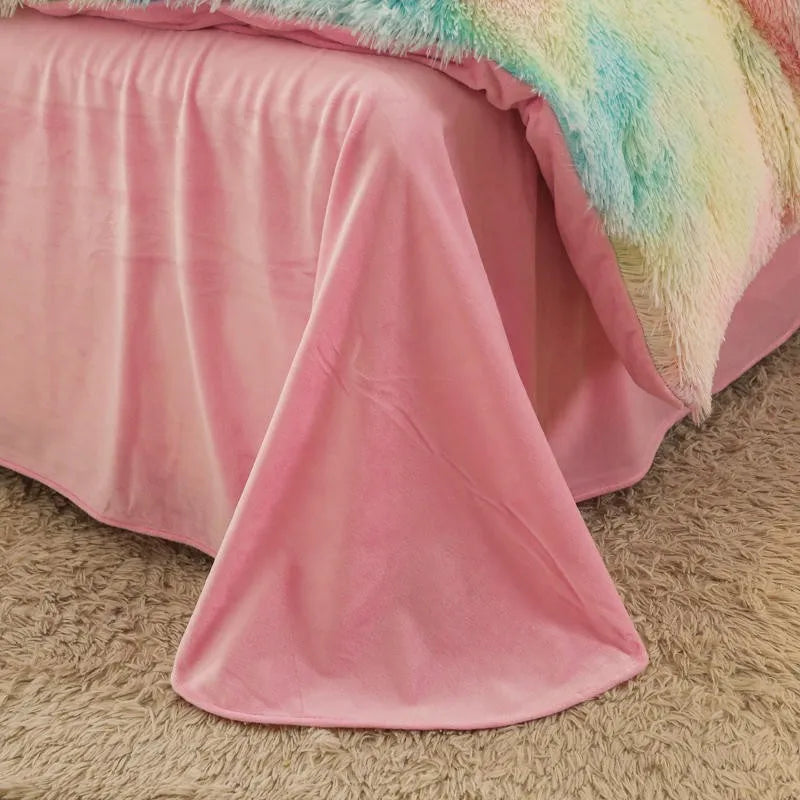 THL1033 Gradient Color Cozy Plush Shaggy Duvet Cover Bedding Sets