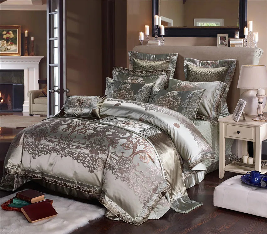 THL1055 Luxury Chic Satin Cotton Bedding Set Elegant and Sophisticated for Ultimate Comfort