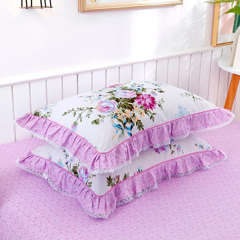 THL1116 Juego de cama de patchwork estilo campestre francés, elegante, suave y acogedor, 100 % algodón, con estampado floral primaveral