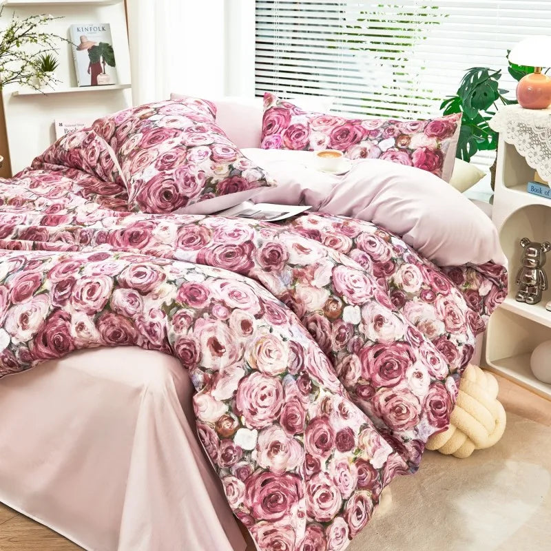 THL1175 400TC Ultra Soft Cotton-Rich Floral Printed Luxury Bedding Set