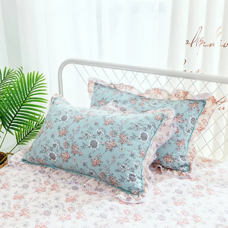 THL1116 100% Cotton, Soft and Cozy Blooming Spring Elegant Floral French Country Style Patchwork Bedding Set