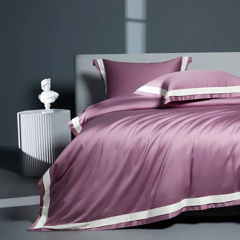 THL1101 Premium Egyptian Cotton Bedding Set Ultra Soft, Smooth Bed Sheets with Chic Patchwork Design