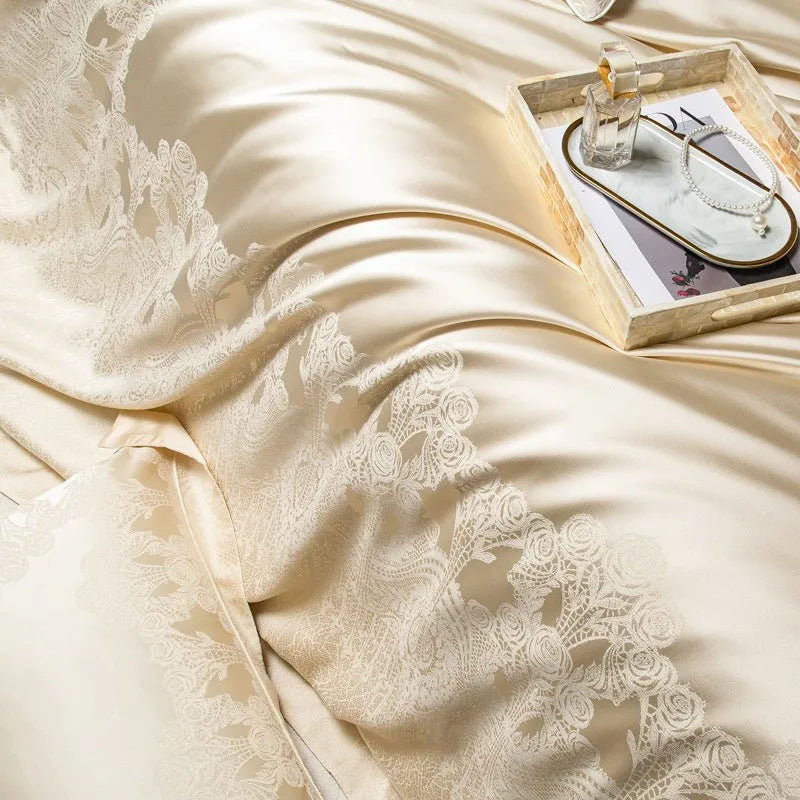 THL1062 Luxurious Satin Egyptian Cotton Bed Sheet Set