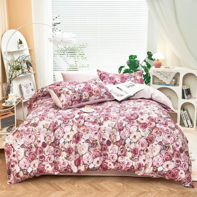 THL1175 400TC Ultra Soft Cotton-Rich Floral Printed Luxury Bedding Set