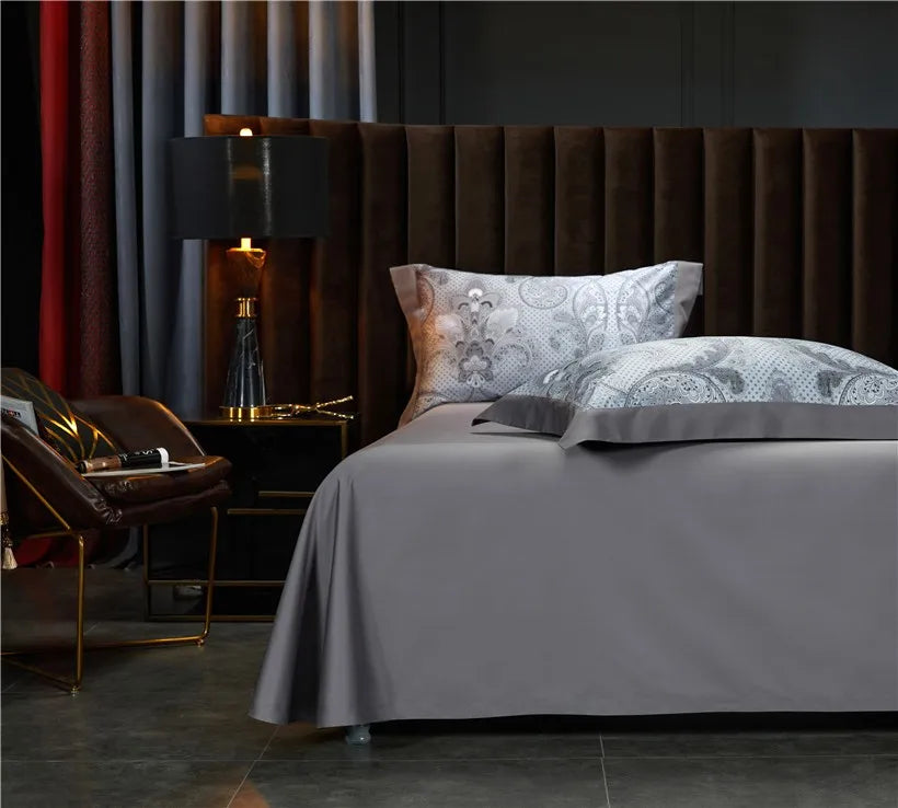 THL1042 Vintage Boho Duvet Cover Set Luxury Egyptian Cotton Soft Bedding with Elegant Bed Sheets