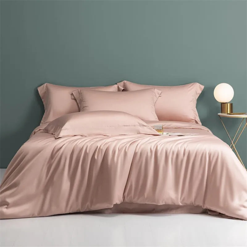 THL1143 Solid Plain Color Eucalyptus Lyocell Duvet Cover & Sheet