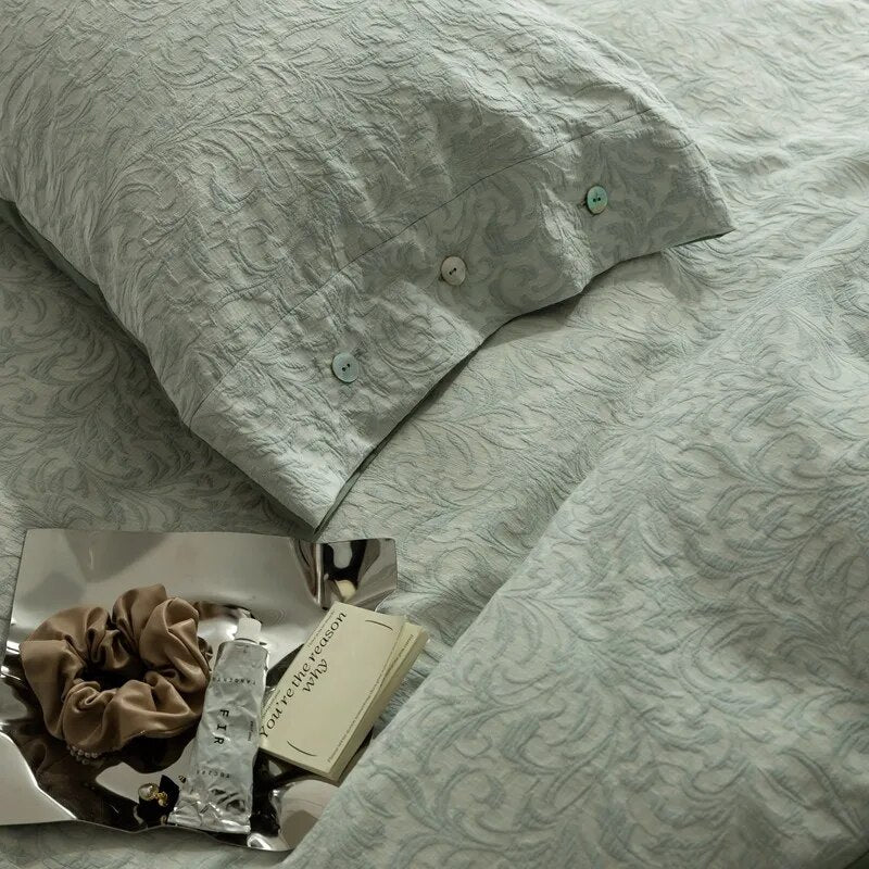 THL1010 Washed Cotton Jacquard Bedding Set Collection
