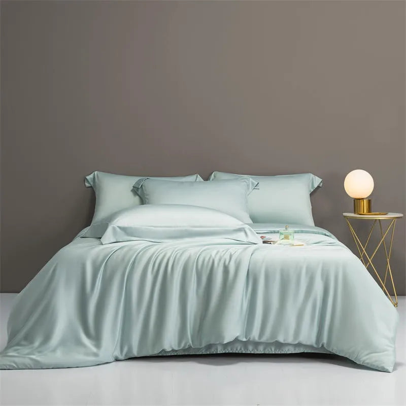 THL1143 Solid Plain Color Eucalyptus Lyocell Duvet Cover & Sheet