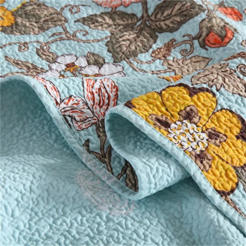 THL1050 Multicolor Paisley Blossom Cotton Summer Bedspread