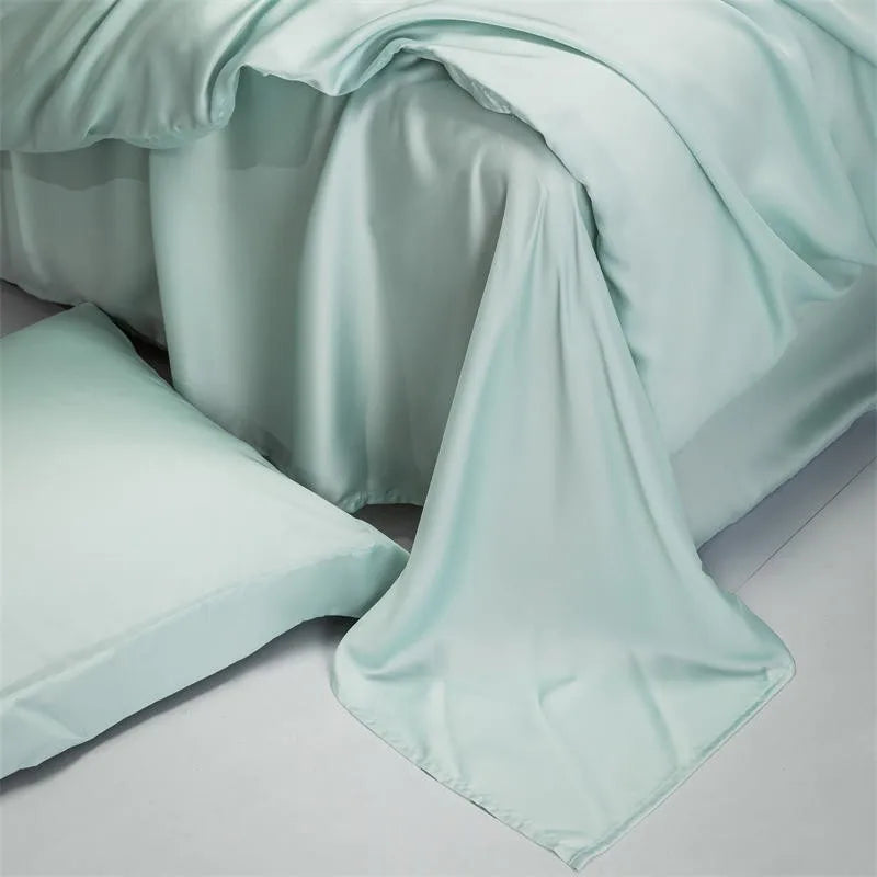 THL1143 Solid Plain Color Eucalyptus Lyocell Duvet Cover & Sheet