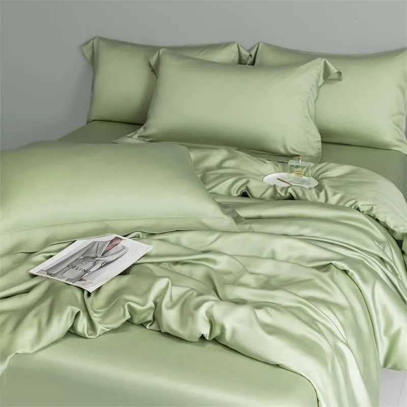 THL1143 Solid Plain Color Eucalyptus Lyocell Duvet Cover & Sheet