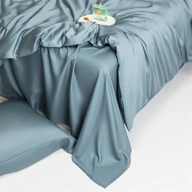 THL1143 Solid Plain Color Eucalyptus Lyocell Duvet Cover & Sheet