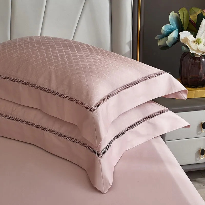 THL1057 Egyptian Cotton Soft Silky Jacquard Wave Bedding Boho Textured Elegance for Ultimate Comfort