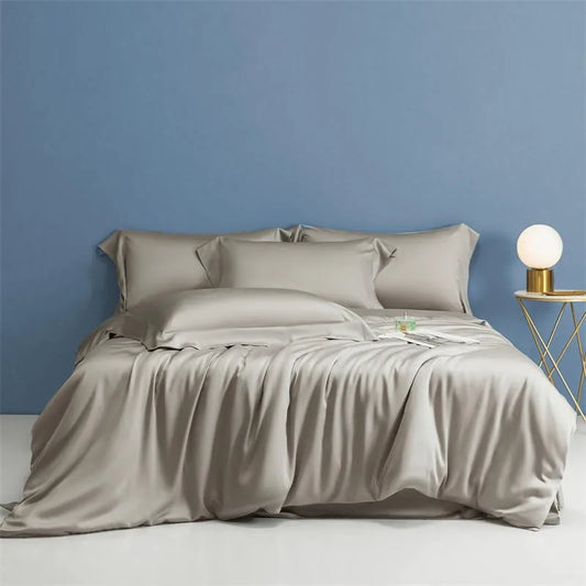 THL1143 Solid Plain Color Eucalyptus Lyocell Duvet Cover & Sheet