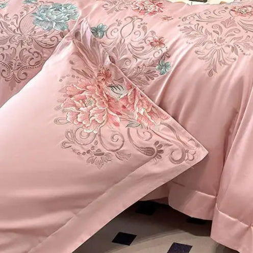 THL1174 Pastel 100% Cotton Embroidered 400TC Soft & Elegant Luxury Bedding Set