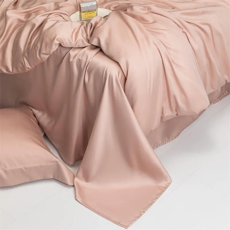 THL1143 Solid Plain Color Eucalyptus Lyocell Duvet Cover & Sheet