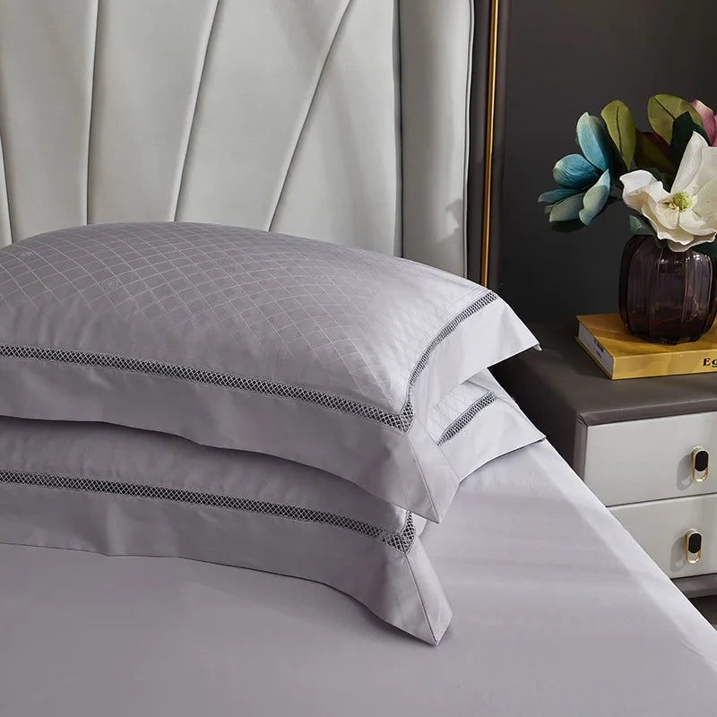 THL1057 Egyptian Cotton Soft Silky Jacquard Wave Bedding Boho Textured Elegance for Ultimate Comfort