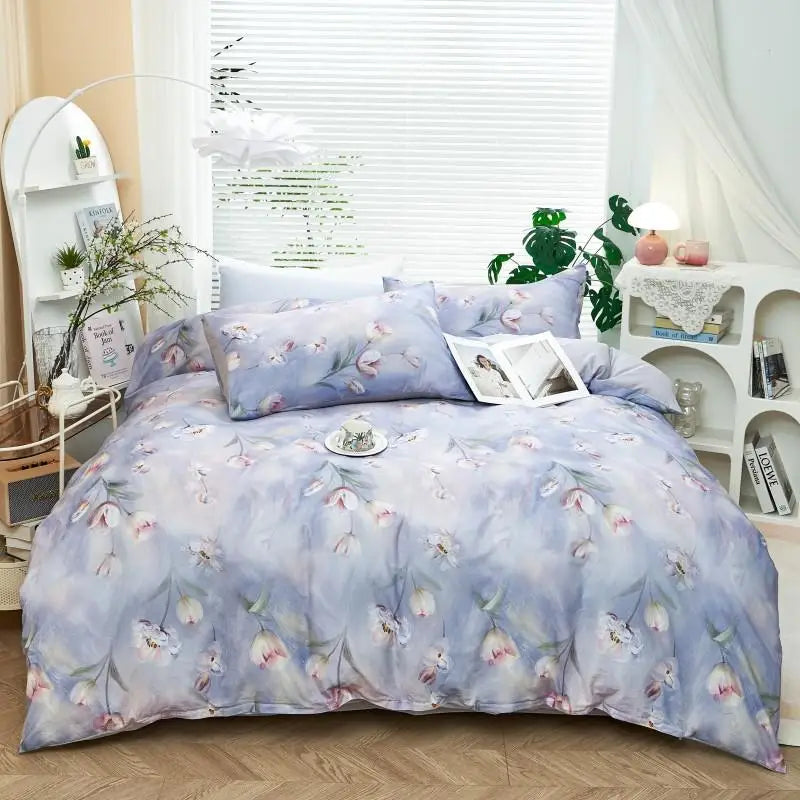 THL1176 400TC Ultra Soft Cotton-Rich Floral Printed Luxury Bedding Set