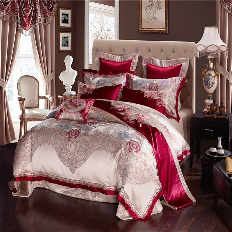 THL1055 Luxury Chic Satin Cotton Bedding Set Elegant and Sophisticated for Ultimate Comfort