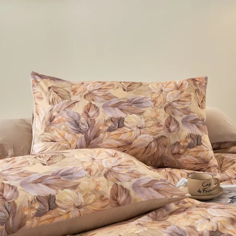 THL1176 400TC Ultra Soft Cotton-Rich Floral Printed Luxury Bedding Set