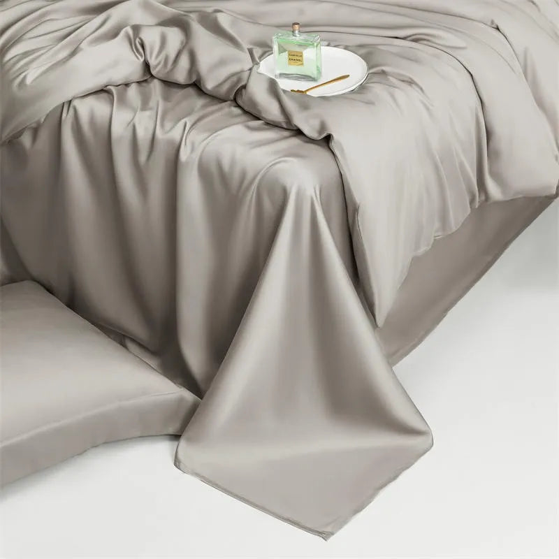 THL1143 Solid Plain Color Eucalyptus Lyocell Duvet Cover & Sheet