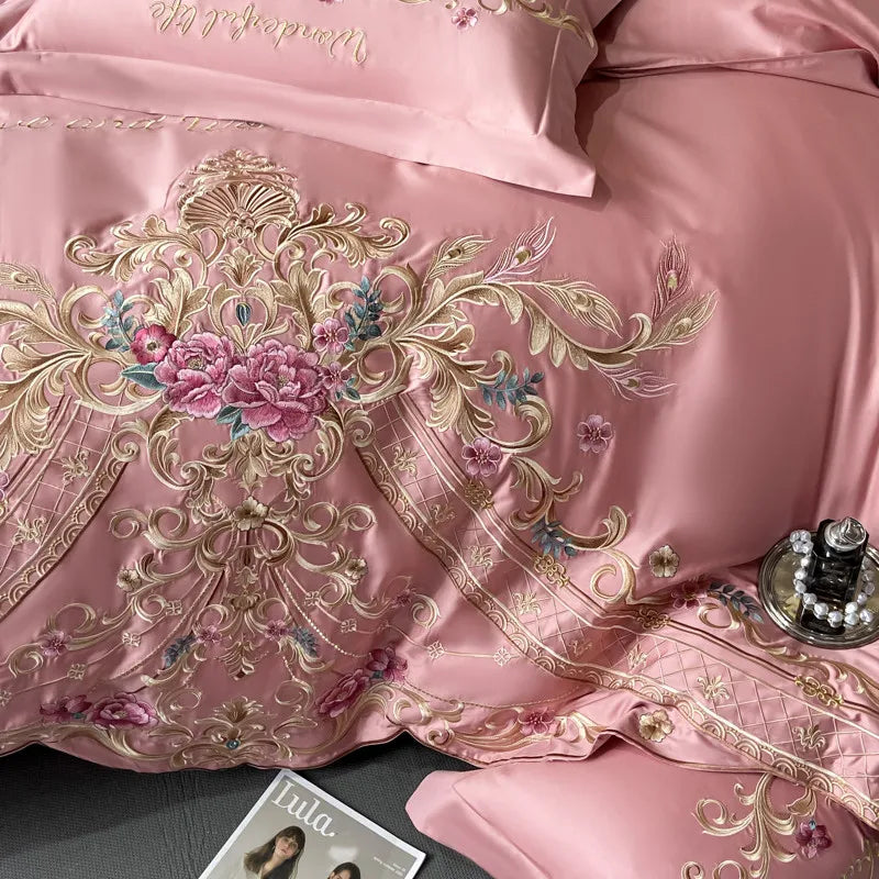 THL1165 Ultra Soft 300TC Floral Botanical Embroidered Bedding Set