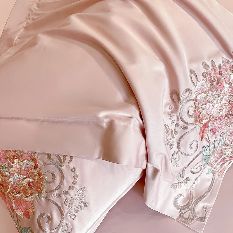 THL1174 Pastel 100% Cotton Embroidered 400TC Soft & Elegant Luxury Bedding Set