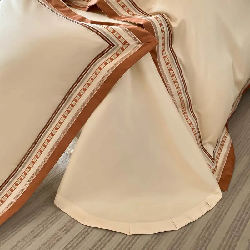 THL1097 Long Staple Cotton Bedding Sets Premium Embroidery for Luxurious Comfort