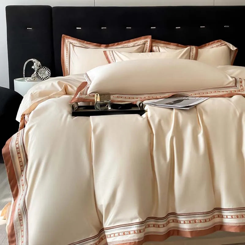 THL1097 Long Staple Cotton Bedding Sets Premium Embroidery for Luxurious Comfort