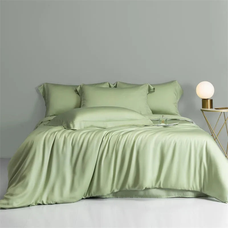 THL1143 Solid Plain Color Eucalyptus Lyocell Duvet Cover & Sheet