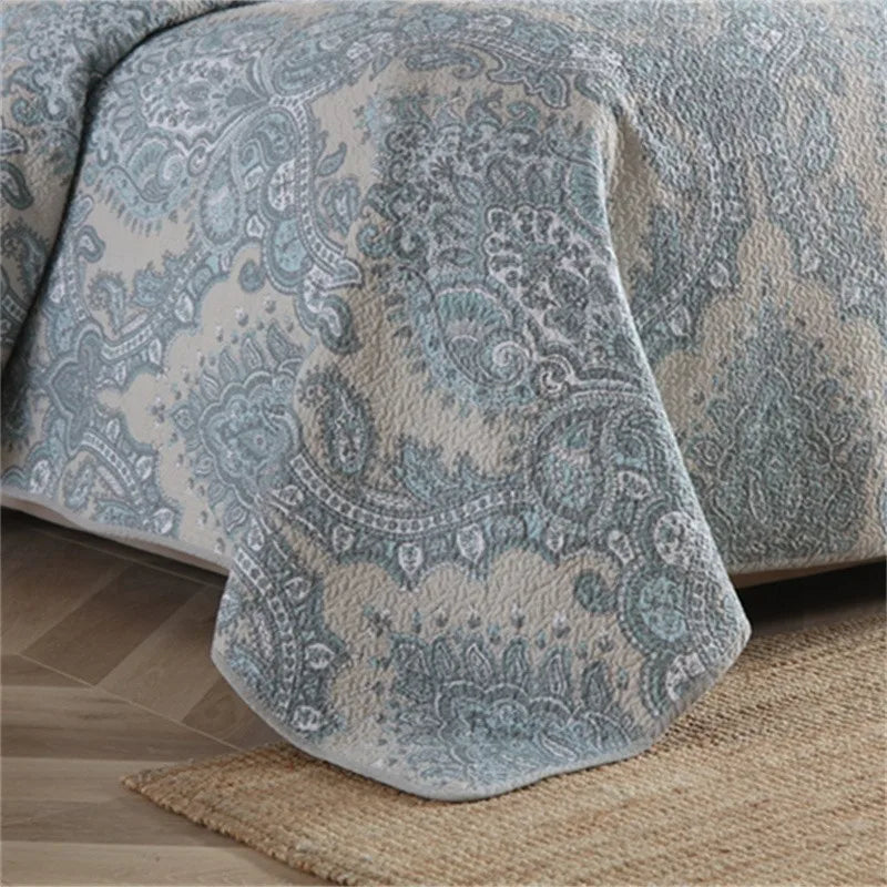 THL1050 Multicolor Paisley Blossom Cotton Summer Bedspread