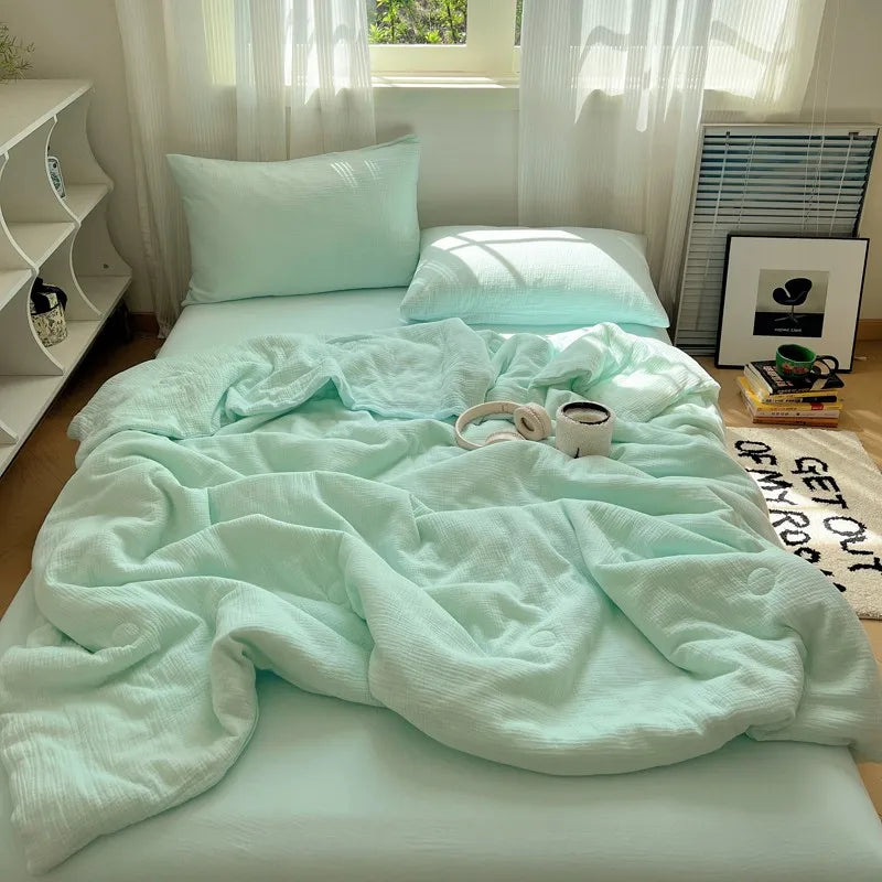 THL1082 Cozy Aesthetic Summer Bedding Ultra Soft Linen Feel & Breathable Comfort