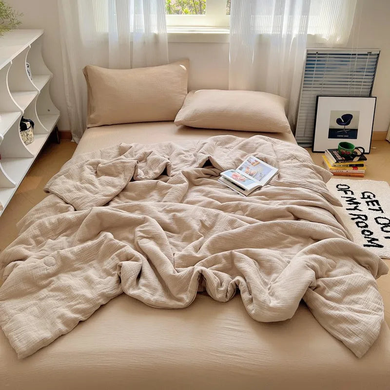 THL1082 Cozy Aesthetic Summer Bedding Ultra Soft Linen Feel & Breathable Comfort