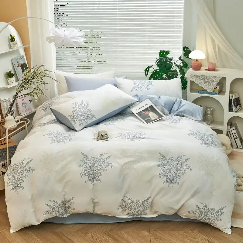 THL1175 400TC Ultra Soft Cotton-Rich Floral Printed Luxury Bedding Set