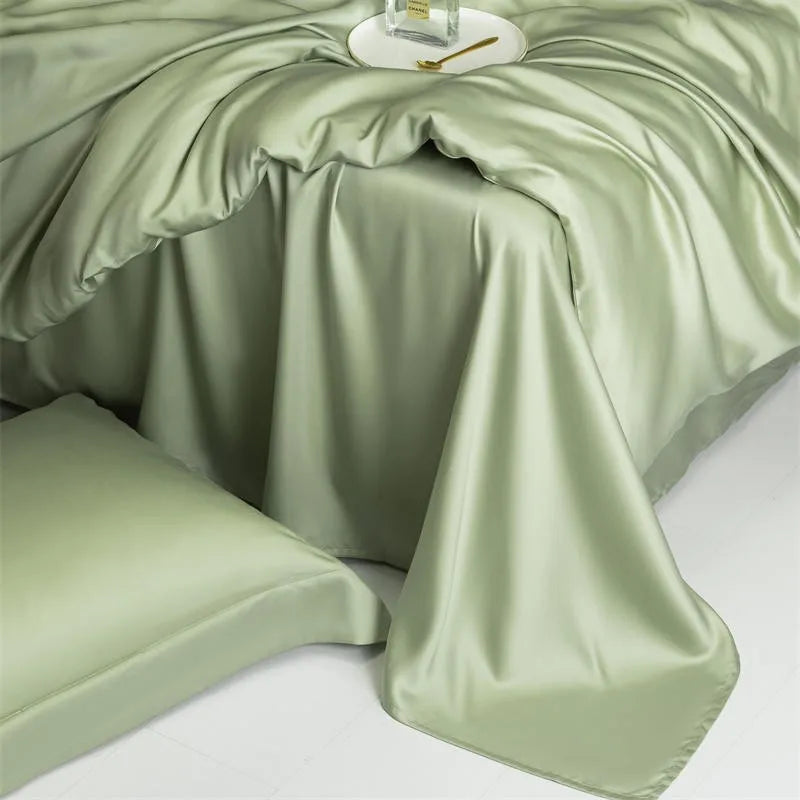 THL1143 Solid Plain Color Eucalyptus Lyocell Duvet Cover & Sheet