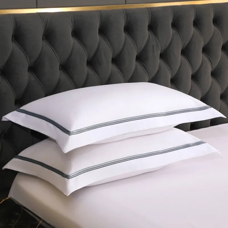 THL1047 Ultra-Soft White Brushed Cotton Bedding Set Luxurious Comfort for Home & Hotel