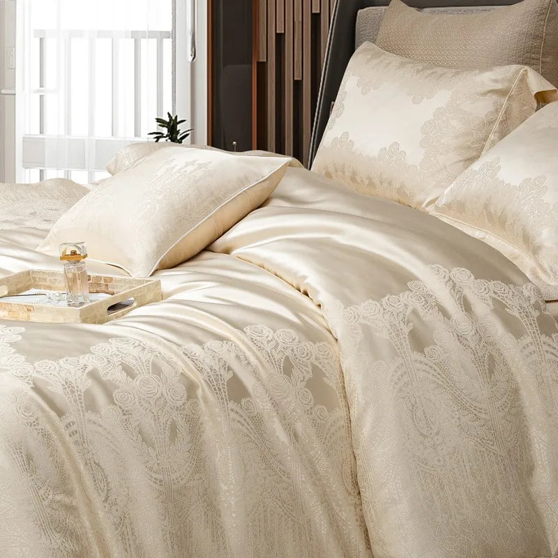 THL1062 Luxurious Satin Egyptian Cotton Bed Sheet Set