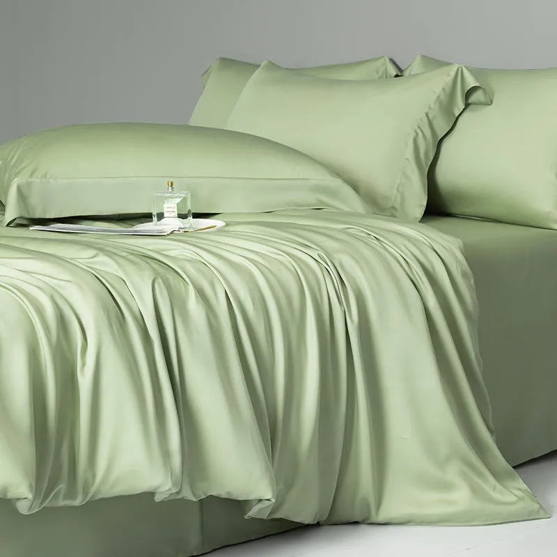 THL1143 Solid Plain Color Eucalyptus Lyocell Duvet Cover & Sheet