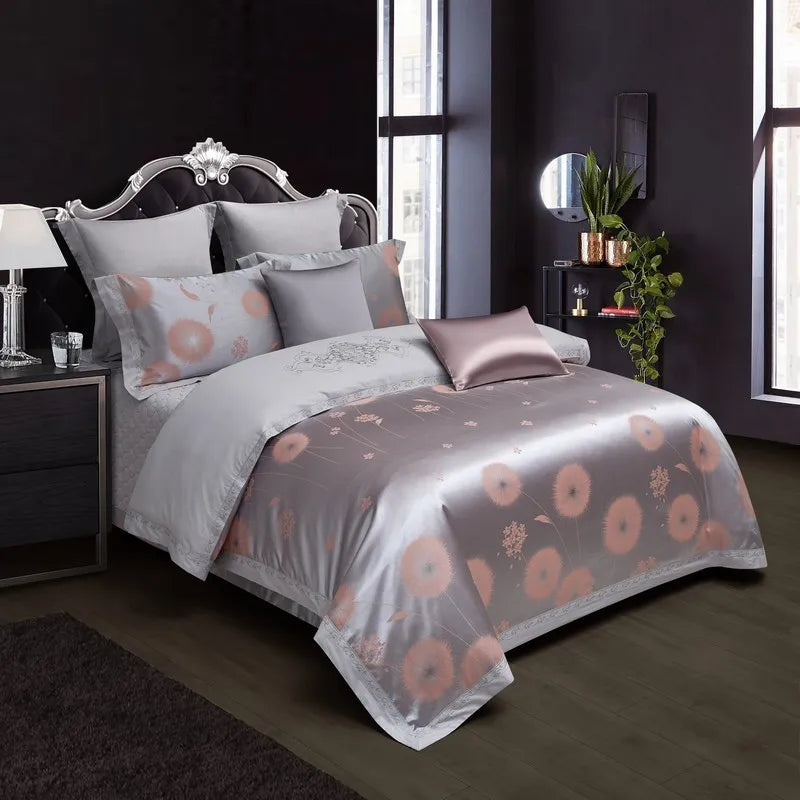 THL1104 Juego de cama con bordado elegante en satén Jacquard Royal Gong