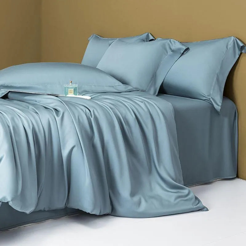 THL1143 Solid Plain Color Eucalyptus Lyocell Duvet Cover & Sheet